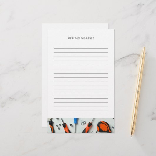 bouwcluster | Gelineerd Briefpapier (Voorkant / Achterkant in situ)