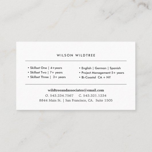 bouwcluster | Vaardigheden Visitekaartje (Achterkant)