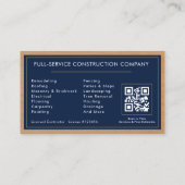 Bouwconstructie Gouden Metalen Hout QR Code Visitekaartje (Achterkant)