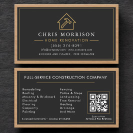 Bouwconstructie Home Renovatie Hout QR Code Visitekaartje
