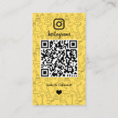 Bouwconstructie Instagram Geel | QR-code Visitekaartje (Achterkant)
