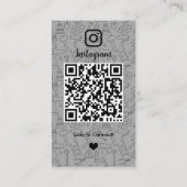 Bouwconstructie Instagram Grijze QR-code Visitekaartje (Achterkant)