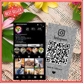 Bouwconstructie Instagram Grijze QR-code Visitekaartje