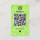 Bouwconstructie Instagram Limegroene QR Visitekaartje (Achterkant)