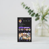 Bouwconstructie Instagram Paars | QR Code Visitekaartje (Staand voorkant)