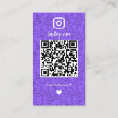 Bouwconstructie Instagram Paars | QR Code Visitekaartje (Achterkant)