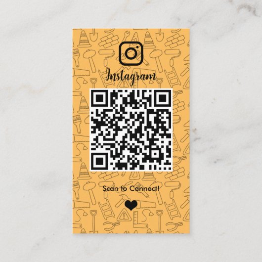 Bouwconstructie Instagram Peach | QR-code Visitekaartje (Achterkant)
