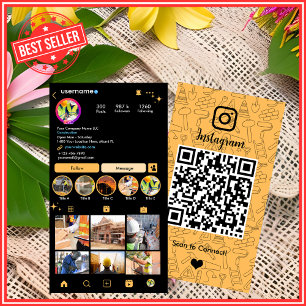 Bouwconstructie Instagram Peach QR-code Visitekaartje