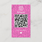 Bouwconstructie Instagram Roze | QR-code Visitekaartje (Achterkant)