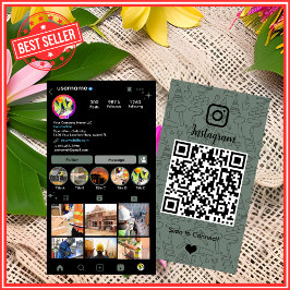 Bouwconstructie Instagram Sage Green QR-code Visitekaartje