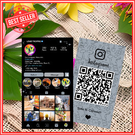 Bouwconstructie Instagram Stoffig Blauw QR Code Visitekaartje