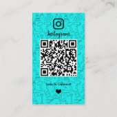 Bouwconstructie Instagram Turquois | QR-code Visitekaartje (Achterkant)