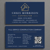 Bouwconstructie Marine Blauw Goud QR Code Visitekaartje