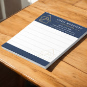 Bouwconstructie Navy Blauw Goud Notitieblok