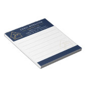 Bouwconstructie Navy Blauw Goud Notitieblok (Schuin)