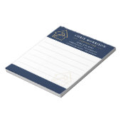 Bouwconstructie Navy Blauw Goud Notitieblok (Linkerzijde)