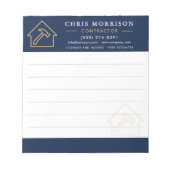 Bouwconstructie Navy Blauw Goud Notitieblok (Voorkant)
