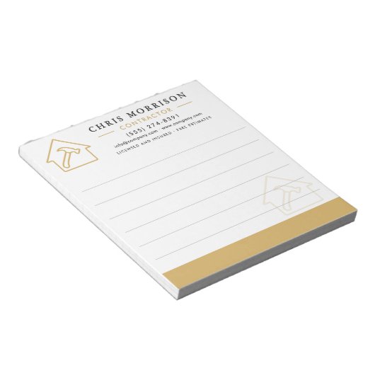 Bouwconstructie Wit Goud Notitieblok (Schuin)