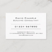 Bouwconsultant met foto van de houder visitekaartje (Achterkant)