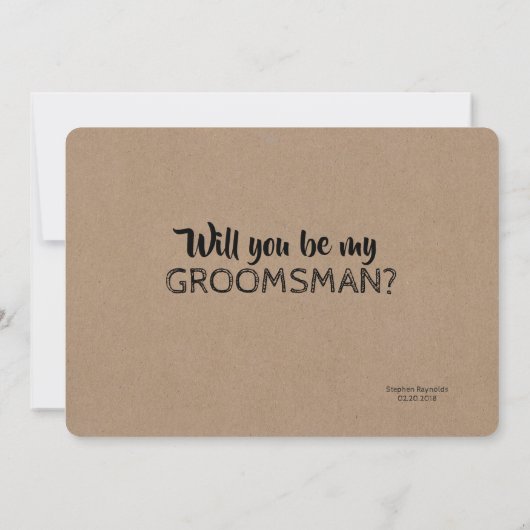 Bouwcontract Groomsman-voorstel Kaart (Achterkant)