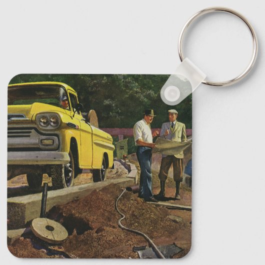  bouwcontractant voor bedrijfsarchitectuur sleutelhanger (Achterkant)