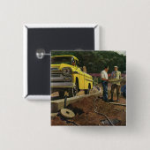  bouwcontractant voor bedrijfsarchitectuur vierkante button 5,1 cm (Voorkant /achterkant)