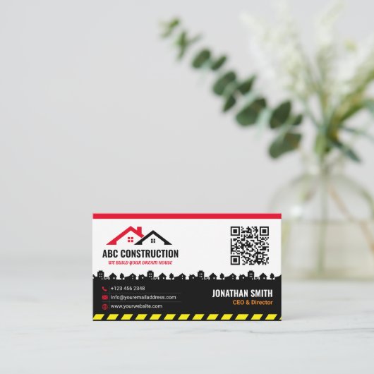 Bouwdienst, woningbouw, renovatie visitekaartje (Staand voorkant)