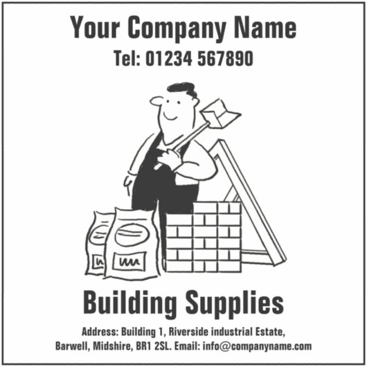 Bouwdiensten & bouwbenodigdheden sticker (Voorkant)