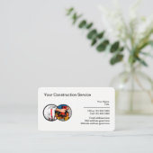 Bouwdiensten met afgeronde hoek visitekaartje (Staand voorkant)