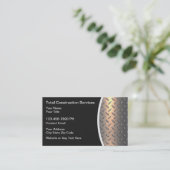 Bouwdiensten Zilveren Tone Achtergrond Visitekaartje (Staand voorkant)