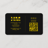 Bouwdriehoek zwart geel Modern Visitekaartje (Achterkant)