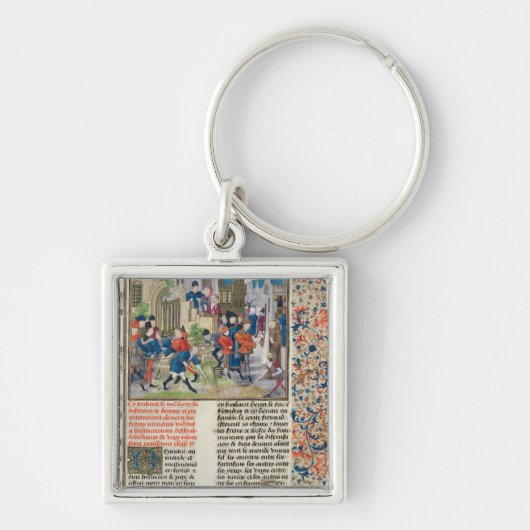 Bouwen aan de stichtingen van het klooster sleutelhanger (Voorkant)