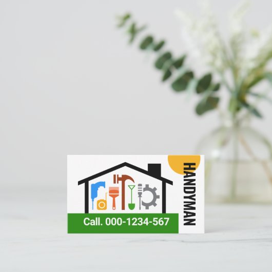 Bouwen Lijst Handyman Tools Landscape Visitekaartje (Staand voorkant)
