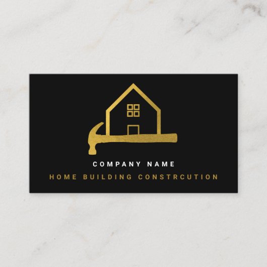 Bouwen van Black Gold Hammer Home Building Visitekaartje (Voorkant)