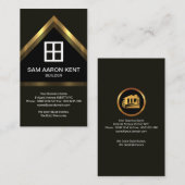 Bouwen van bruine elegantie Faux Gold Home Builder Visitekaartje (Voorkant / Achterkant)