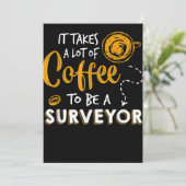 Bouwen van Coffee Lover Funny Surveyor Engineer Bedankkaart (Staand voorkant)