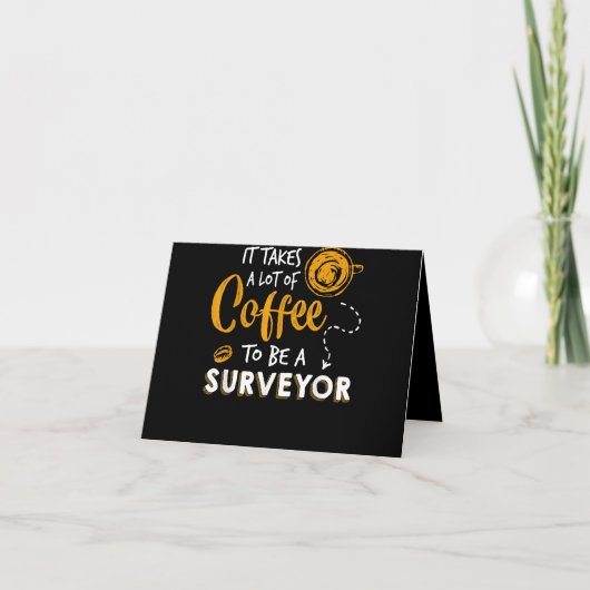 Bouwen van Coffee Lover Funny Surveyor Engineer Bedankkaart (Voorkant)