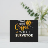 Bouwen van Coffee Lover Funny Surveyor Engineer Briefkaart (Staand voorkant)