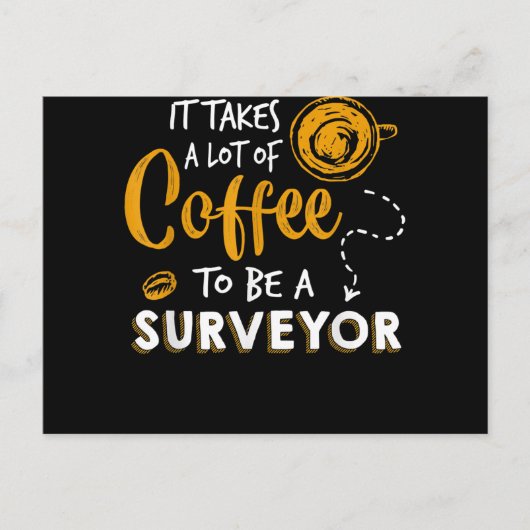 Bouwen van Coffee Lover Funny Surveyor Engineer Briefkaart (Voorkant)