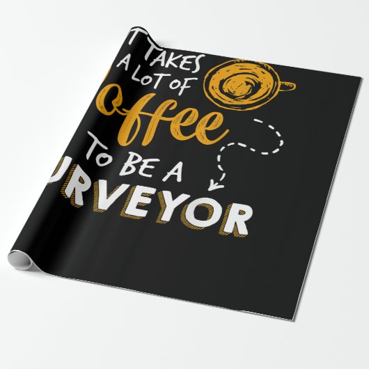 Bouwen van Coffee Lover Funny Surveyor Engineer Cadeaupapier (Uitgerold)