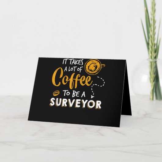Bouwen van Coffee Lover Funny Surveyor Engineer Feestdagen Kaart (Voorkant)