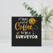 Bouwen van Coffee Lover Funny Surveyor Engineer Kaart (Staand voorkant)