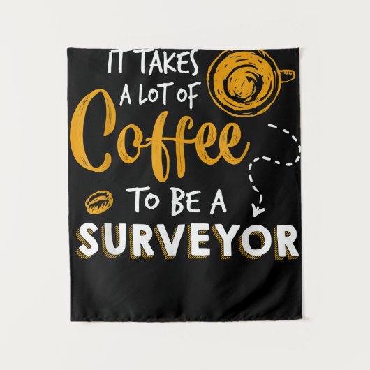 Bouwen van Coffee Lover Funny Surveyor Engineer Wandkleed (Voorkant)
