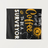 Bouwen van Coffee Lover Funny Surveyor Engineer Wandkleed (Voorkant (horizontaal))