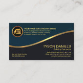 Bouwen van Cyaan Grey Layer Gold Wave Builder Visitekaartje (Voorkant)