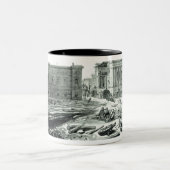 Bouwen van de nieuwe galerij van het British Museu Tweekleurige Koffiemok (Center)