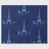 Bouwen van Eiffel Tower Cadeaupapier (Vlak)