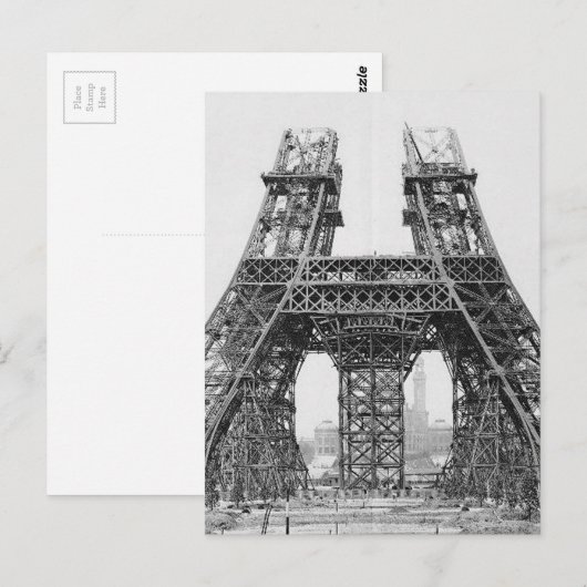 Bouwen van Eiffeltoren Briefkaart (Voorkant / Achterkant)