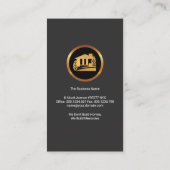 Bouwen van Elegant Grey Faux Gold Home Builder Visitekaartje (Achterkant)