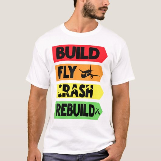 Bouwen van Fly Crash Rebuild T-shirt (Voorkant)